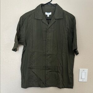 Next Olive Green Short Sleeve Camp Shirt